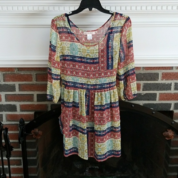 $6⭐️ Pretty Boho Tunic Style Dress - Picture 1 of 7